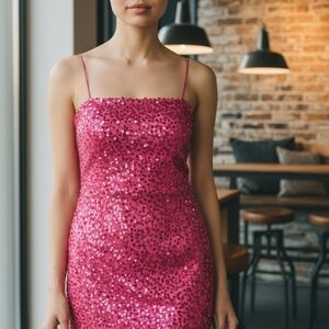 Lucy in the Sky Pink Sequin Mini Dress